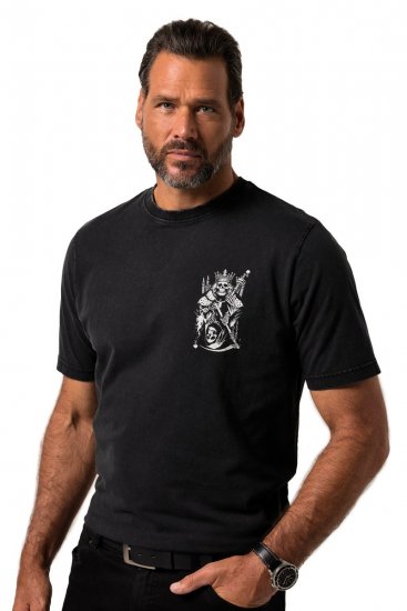 JP1880 T-Shirt Vintage Skeleton Black - Μακό μπλουζάκια - Aνδρικά μπλουζεσ μεγάλα μεγέθη