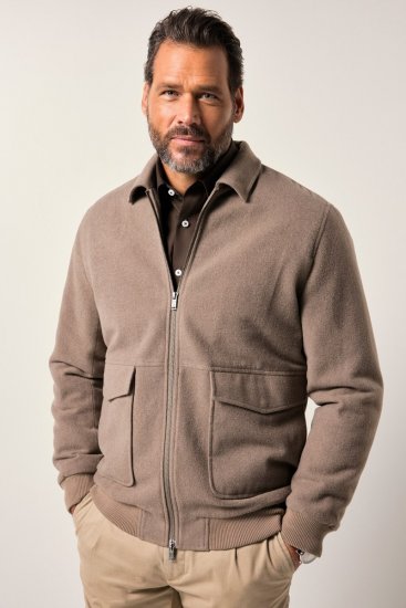 JP1880 Blouson Jacket Lightweight and Warm Brown - Μπουφάν - Aνδρικά μπουφαν μεγάλα μεγέθη