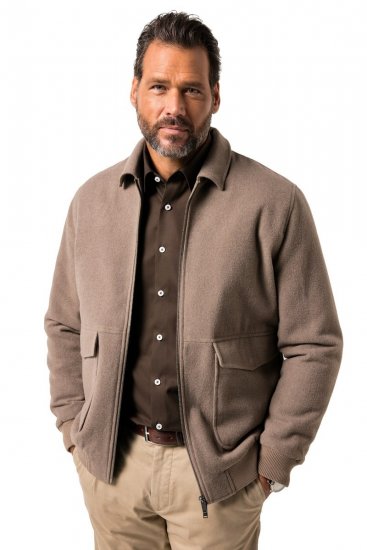 JP1880 Blouson Jacket Lightweight and Warm Brown - Μπουφάν - Aνδρικά μπουφαν μεγάλα μεγέθη