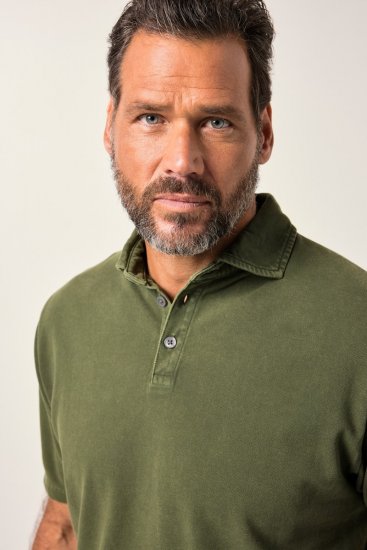 JP1880 Polo Shirt Short Sleeve Pique Vintage Green - Πόλο μπλουζάκια - Aνδρικά μπλουζακια πολο μεγάλα μεγέθη