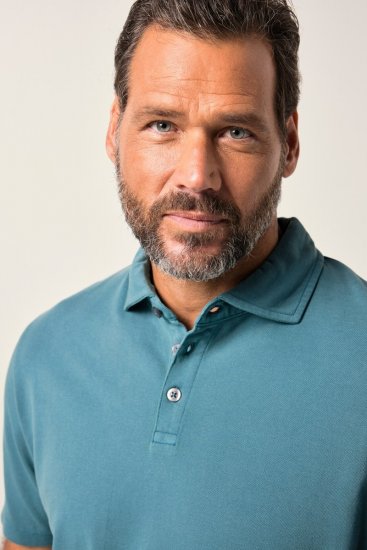 JP1880 Polo Shirt Short Sleeve Pique VIntage Teal - Πόλο μπλουζάκια - Aνδρικά μπλουζακια πολο μεγάλα μεγέθη