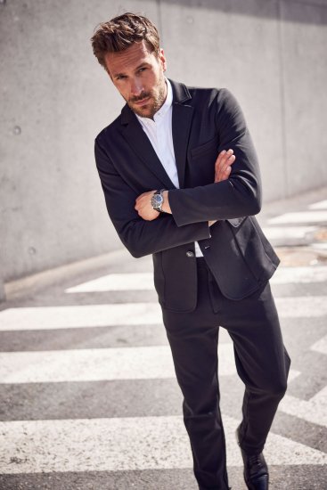 JP1880 Manhattan Flexnamic Business Jersey Suit Black - Κουστούμια - κοστουμια ανδρικά μεγάλα μεγέθη