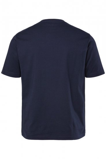 JP1880 T-Shirt Short Sleeve Chest Print Navy - Μακό μπλουζάκια - Aνδρικά μπλουζεσ μεγάλα μεγέθη