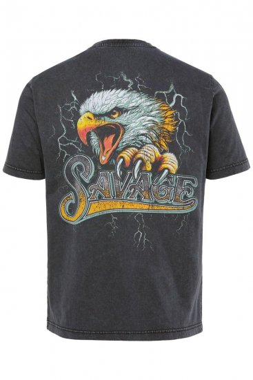 JP1880 T-Shirt Short Sleeve Back Print Vintage Black - Μακό μπλουζάκια - Aνδρικά μπλουζεσ μεγάλα μεγέθη