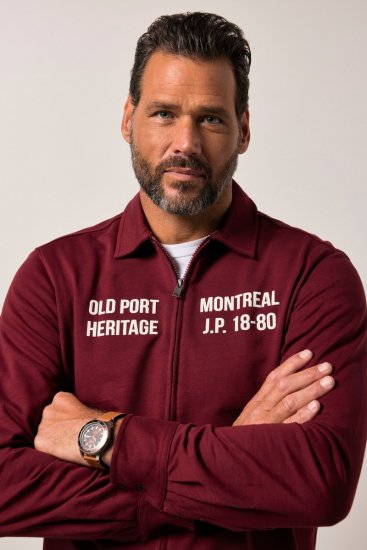 JP1880 Sweatshirt Long Sleeve Boxy Fit Red - φούτερ/Φούτερ με κουκούλα - φούτερ/Φούτερ με κουκούλα ανδρικά μεγάλα μεγέθη 