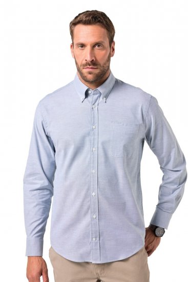 JP1880 Oxford Shirt Flexnamic Long Sleeve Ash Turquoise - Πουκάμισα - Aνδρικά πουκαμισα μεγαλα μεγάλα μεγέθη