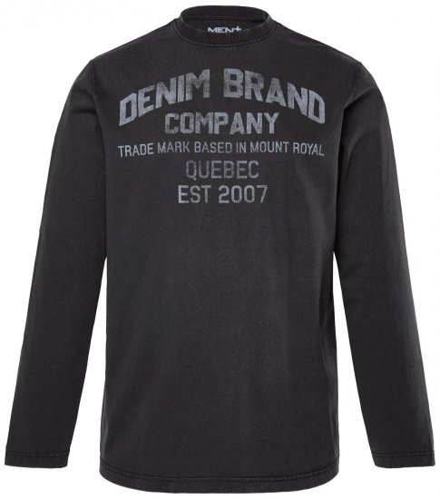 Men+ 612 Μπλουζάκι με μακρύ μανίκι Denim Brand Company Μαύρο - Μακό μπλουζάκια - Aνδρικά μπλουζεσ μεγάλα μεγέθη