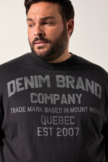 Men+ 612 Μπλουζάκι με μακρύ μανίκι Denim Brand Company Μαύρο - Μακό μπλουζάκια - Aνδρικά μπλουζεσ μεγάλα μεγέθη