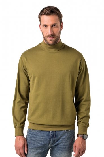 JP1880 Sweatshirt Stand-up Collar Smooth Fabric Dark Olive - φούτερ/Φούτερ με κουκούλα - φούτερ/Φούτερ με κουκούλα ανδρικά μεγάλα μεγέθη 