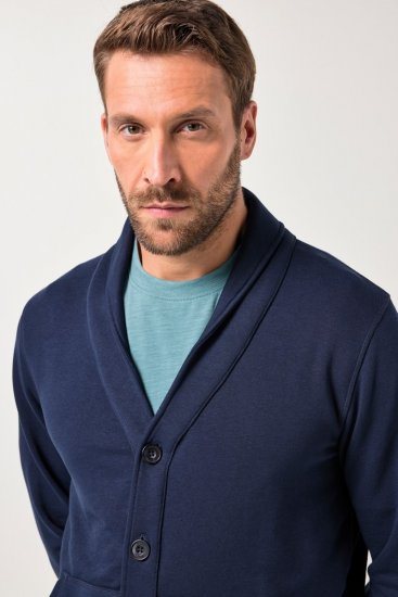 JP1880 Sweat Jacket Shawl Collar Navy - φούτερ/Φούτερ με κουκούλα - φούτερ/Φούτερ με κουκούλα ανδρικά μεγάλα μεγέθη 