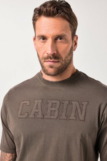 JP1880 T-Shirt Short Sleeve Cabin Mahogany Brown - Μακό μπλουζάκια - Aνδρικά μπλουζεσ μεγάλα μεγέθη