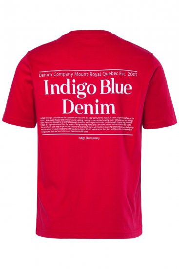 Men+ 500 Μπλουζάκι Indigo Blue Denim Σκούρο κόκκινο - Μακό μπλουζάκια - Aνδρικά μπλουζεσ μεγάλα μεγέθη