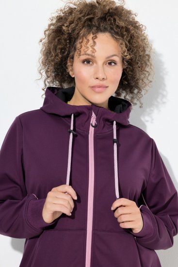 Ulla Popken 843186 Υδαταπωθητικό μπουφάν softshell με ανακλαστικά Μπορντό - Μπουφάν - Γυναικεία μπουφάν μεγάλα μεγέθη
