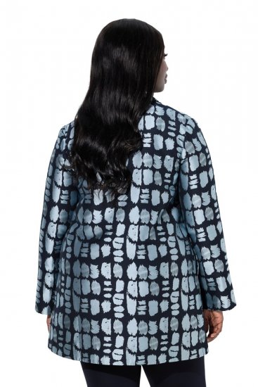 Ulla Popken 843937 Εμπριμέ σακάκι με υφή Σκούρο μπλε - Μπλέιζερ - Σακάκια σε Μεγάλα Μεγέθη για Γυναίκες