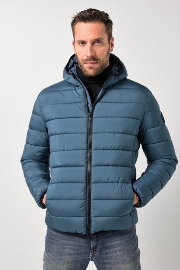 JP1880 Quilted Hooded Jacket Deep Blue - Μπουφάν - Aνδρικά μπουφαν μεγάλα μεγέθη