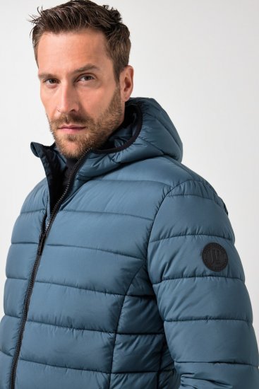 JP1880 Quilted Hooded Jacket Deep Blue - Μπουφάν - Aνδρικά μπουφαν μεγάλα μεγέθη