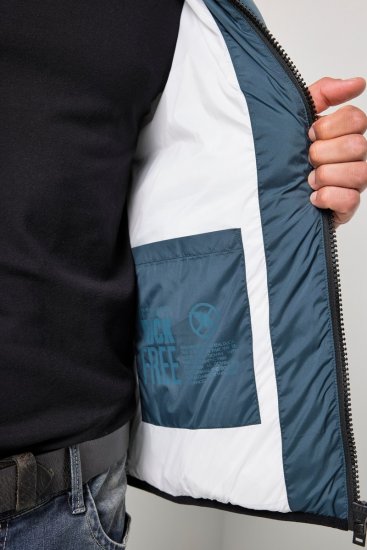 JP1880 Quilted Hooded Jacket Deep Blue - Μπουφάν - Aνδρικά μπουφαν μεγάλα μεγέθη