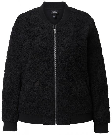 Ulla Popken 845262 Μπουφάν teddy Μαύρο - Μπουφάν - Γυναικεία μπουφάν μεγάλα μεγέθη