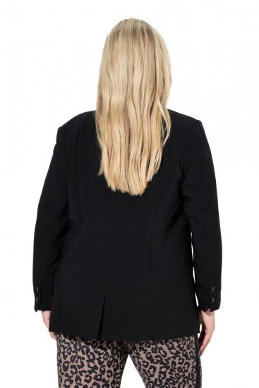 Ulla Popken 845336 Oversized ελαστικό σακάκι με δύο κουμπιά Μαύρο - Μπλέιζερ - Σακάκια σε Μεγάλα Μεγέθη για Γυναίκες