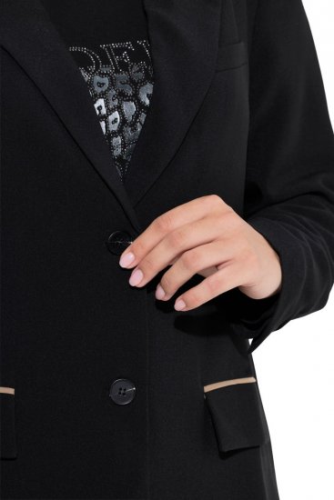 Ulla Popken 845336 Oversized ελαστικό σακάκι με δύο κουμπιά Μαύρο - Μπλέιζερ - Σακάκια σε Μεγάλα Μεγέθη για Γυναίκες