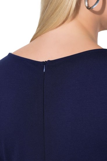 Ulla Popken 845705 Ζέρσεϊ φόρεμα Σκούρο μπλε - Μίντι φορέματα - Γυναικεία Midi Φορέματα σε Μεγάλα Μεγέθη