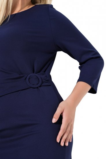 Ulla Popken 845705 Ζέρσεϊ φόρεμα Σκούρο μπλε - Μίντι φορέματα - Γυναικεία Midi Φορέματα σε Μεγάλα Μεγέθη