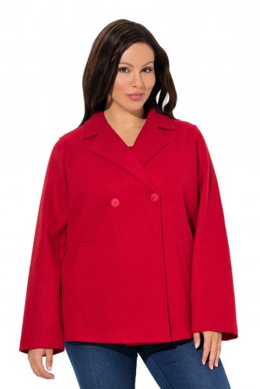 Ulla Popken 846021 Παλτό fleece Κόκκινο - Παλτό - Γυναικεία Παλτό σε Μεγάλα Μεγέθη