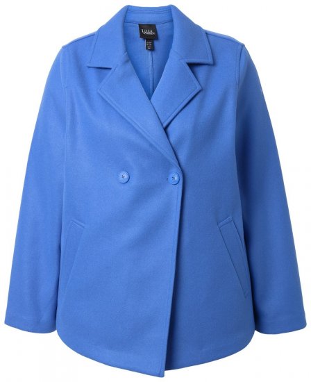 Ulla Popken 846021 Παλτό fleece Μπλε - Παλτό - Γυναικεία Παλτό σε Μεγάλα Μεγέθη