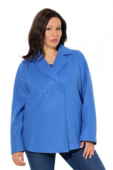 Ulla Popken 846021 Παλτό fleece Μπλε - Παλτό - Γυναικεία Παλτό σε Μεγάλα Μεγέθη