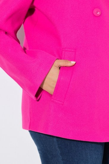 Ulla Popken 846021 Παλτό fleece Ροζ - Παλτό - Γυναικεία Παλτό σε Μεγάλα Μεγέθη