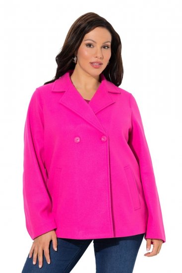 Ulla Popken 846021 Παλτό fleece Ροζ - Παλτό - Γυναικεία Παλτό σε Μεγάλα Μεγέθη