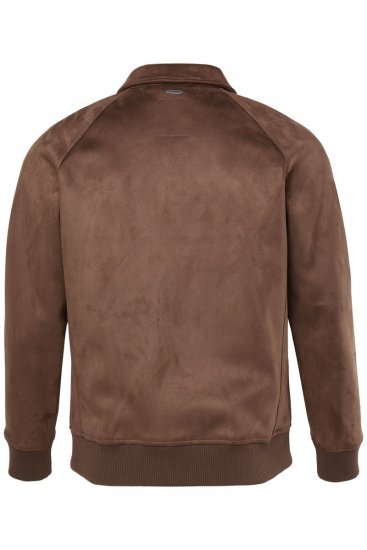 JP1880 846200 Μπουφάν bomber σε όψη σουέντ Σκούρο καφέ - Μπουφάν - Aνδρικά μπουφαν μεγάλα μεγέθη
