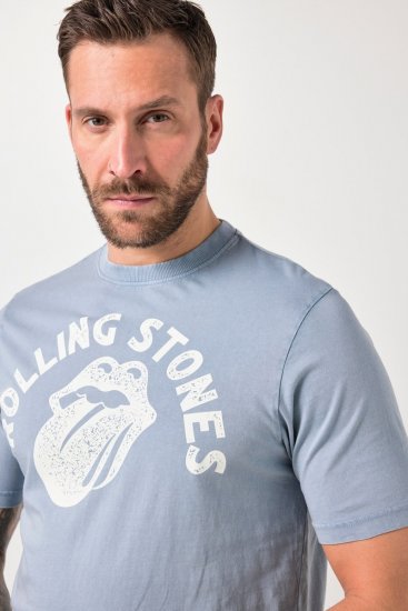JP1880 846221 Rolling Stones Tongue Μπλουζάκι Γαλάζιο - Μπλουζάκια συγκροτημάτων - Μπλουζάκια Band T-shirts