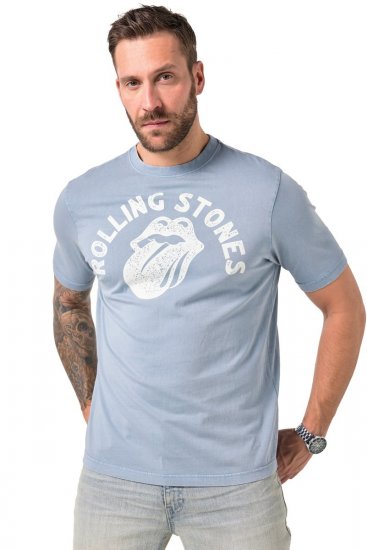 JP1880 846221 Rolling Stones Tongue Μπλουζάκι Γαλάζιο - Μπλουζάκια συγκροτημάτων - Μπλουζάκια Band T-shirts