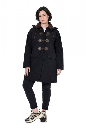 Ulla Popken 846278 Παλτό softshell Μαύρο - Παλτό - Γυναικεία Παλτό σε Μεγάλα Μεγέθη