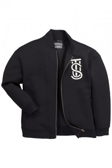 STHUGE 847083 Μπουφάν varsity από ύφασμα scuba Μαύρο - Μπουφάν - Aνδρικά μπουφαν μεγάλα μεγέθη