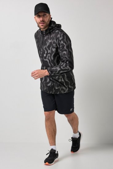 Jay-Pi 847852 Υπερελαφρύ μπουφάν outdoor με ανακλαστικό τύπωμα Μαύρο - Μπουφάν - Aνδρικά μπουφαν μεγάλα μεγέθη