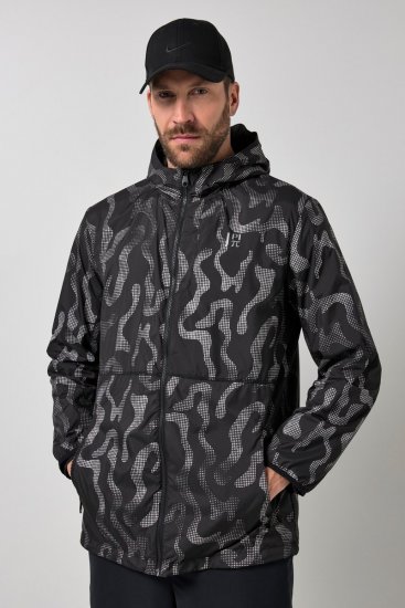 Jay-Pi 847852 Υπερελαφρύ μπουφάν outdoor με ανακλαστικό τύπωμα Μαύρο - Μπουφάν - Aνδρικά μπουφαν μεγάλα μεγέθη