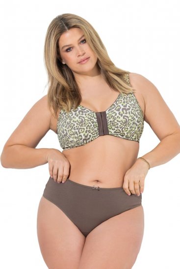 Ulla Popken 848826 Στρινγκ με animal print 3 τεμ. Taupe - Κυλοτάκια - 
