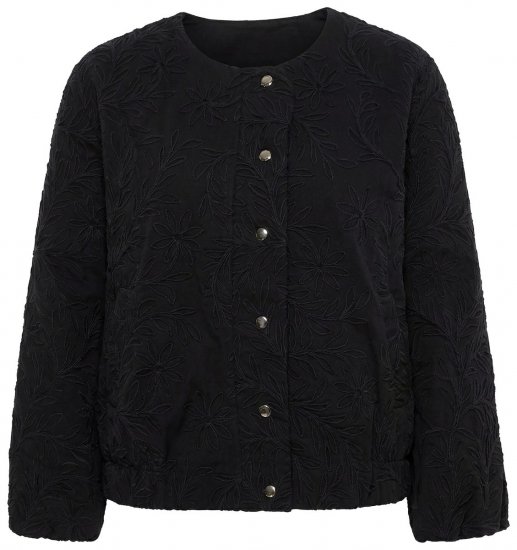 Ulla Popken 848940 Μπουφάν bomber Μαύρο - Μπουφάν - Γυναικεία μπουφάν μεγάλα μεγέθη
