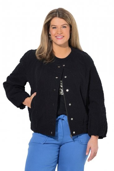 Ulla Popken 848940 Μπουφάν bomber Μαύρο - Μπουφάν - Γυναικεία μπουφάν μεγάλα μεγέθη