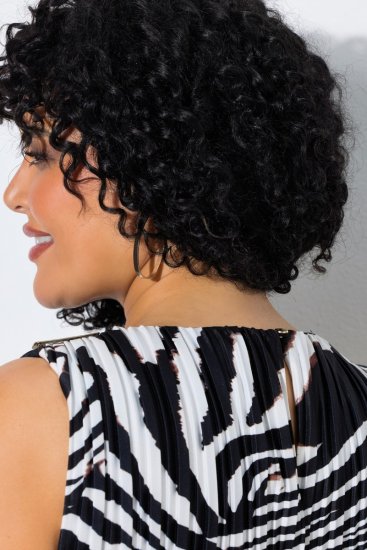 Ulla Popken 848948 Φόρεμα με animal print Μαύρο - Καλοκαιρινά φορέματα - Γυναικεία Καλοκαιρινά Φορέματα Plus Size
