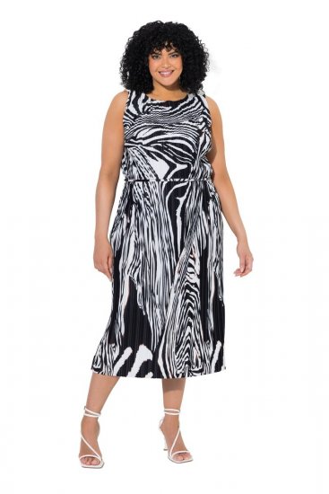 Ulla Popken 848948 Φόρεμα με animal print Μαύρο - Καλοκαιρινά φορέματα - Γυναικεία Καλοκαιρινά Φορέματα Plus Size