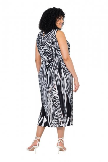 Ulla Popken 848948 Φόρεμα με animal print Μαύρο - Καλοκαιρινά φορέματα - Γυναικεία Καλοκαιρινά Φορέματα Plus Size