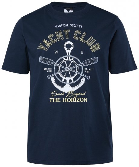 Men+ 958 Μπλουζάκι Yacht Club Σκούρο μπλε - Μακό μπλουζάκια - Aνδρικά μπλουζεσ μεγάλα μεγέθη