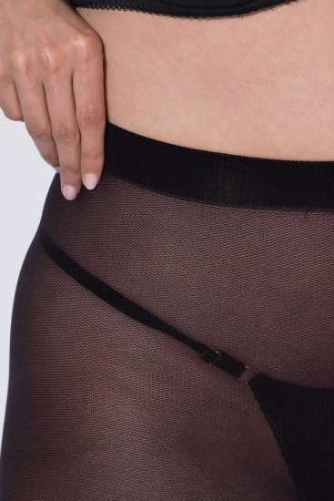 Ulla Popken 849049 Ριγέ καλσόν 40 den Μαύρο - Καλσόν & κάλτσες - 