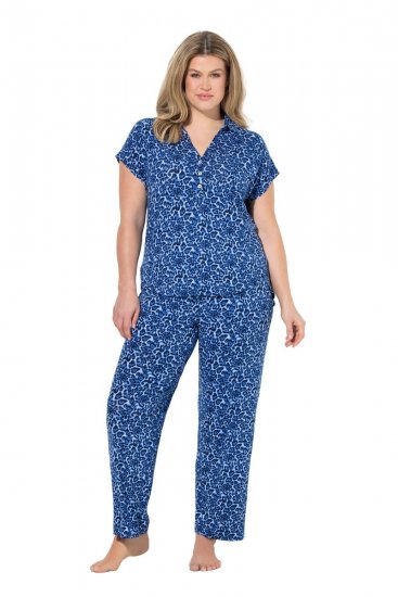 Ulla Popken 849144 Πιτζάμα με animal print Σκούρο μπλε - Πιτζάμες - 