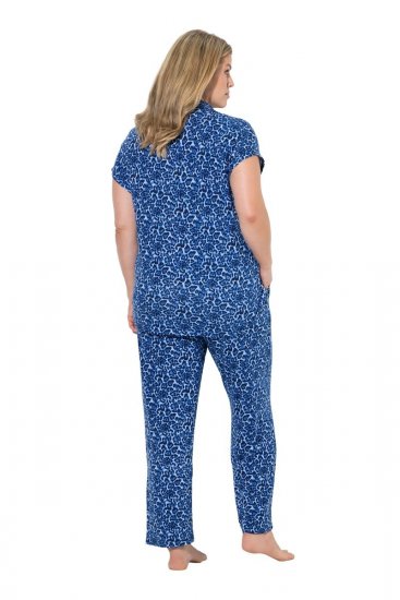 Ulla Popken 849144 Πιτζάμα με animal print Σκούρο μπλε - Πιτζάμες - 