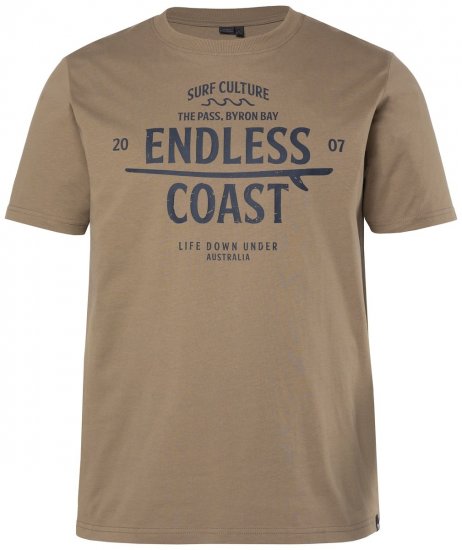 Men+ 448 Μπλουζάκι Endless Coast Γκριζοκαφέ - Μακό μπλουζάκια - Aνδρικά μπλουζεσ μεγάλα μεγέθη
