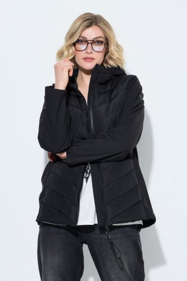 Ulla Popken 849472 Καπιτονέ μπουφάν Μαύρο - Μπουφάν - Γυναικεία μπουφάν μεγάλα μεγέθη